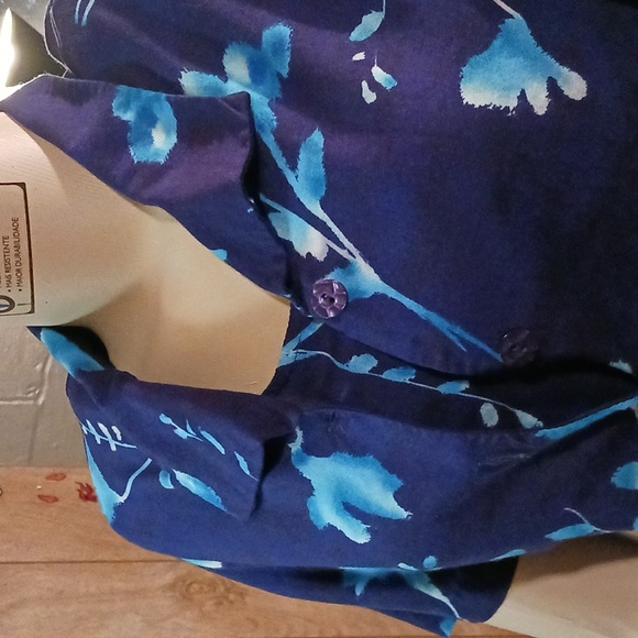 EUC Halmode Petites Long Floral Tank Dress w/Button Down Matchin Top Sz 8P - Picture 14 of 16